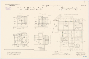 Grundrisszeichnung des ehemaligen Bundeskanzleramts in der Bundesrepublik Deutschland, mit detaillierter Layout- und Textbeschriftung.