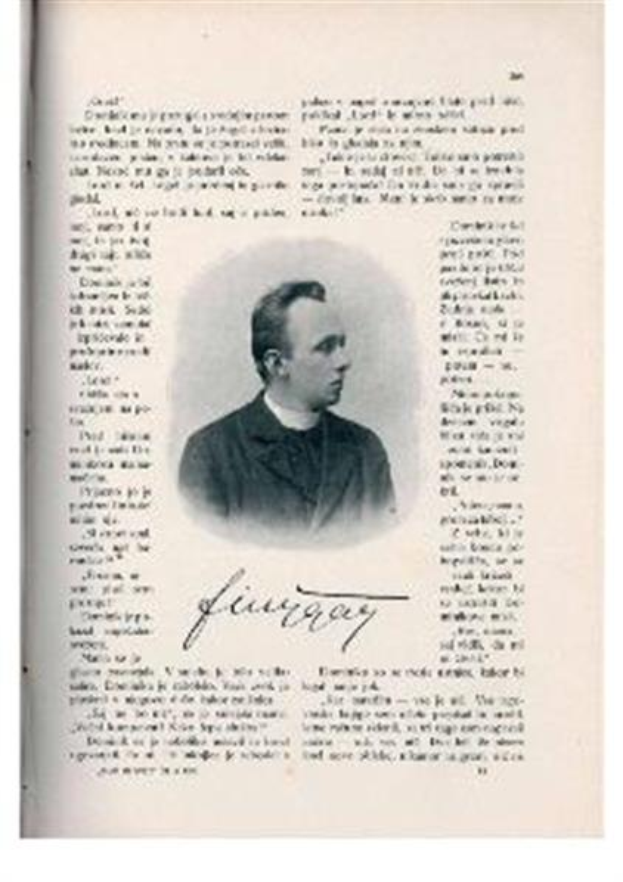 Ein Schwarz-Weiß-Foto eines Mannes in Priesterroben, der mutmaßlich der erste Bischof der Kirche des Heiligen Grabes ist, mit ernster Miene, gefalteten Händen und Blick in die Ferne gerichtet.