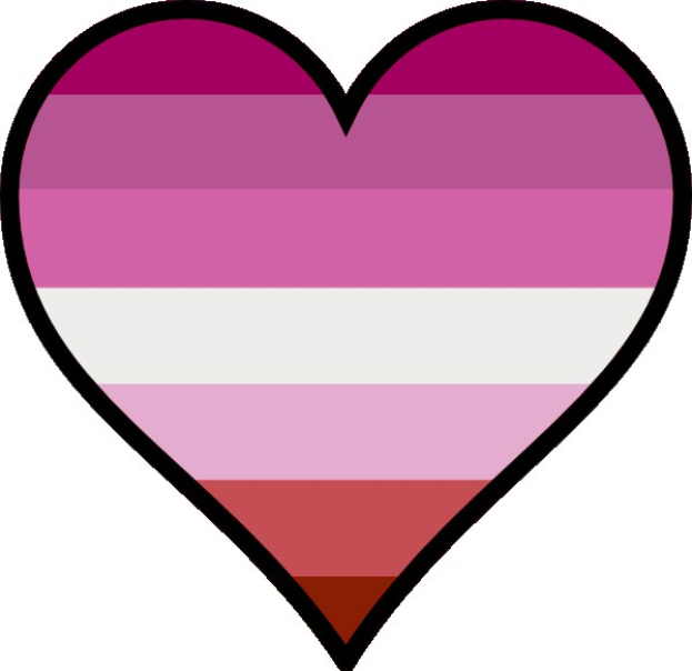 Ein pinkfarbenes Herz, das in drei gleich große horizontale Streifen von pink, weiß und rot unterteilt ist, symbolisiert die Transgender-Flagge und die Bedeutung der gleichgeschlechtlichen Ehe.