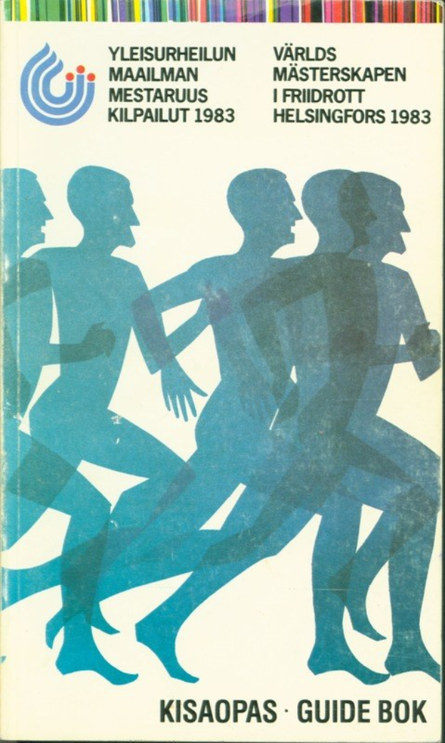 Buchumschlag mit einer Gruppe von Läufern in vollem Lauf mit ausgestreckten Gliedmaßen, begleitet von textlichen Event-Bezug und einem Logo.