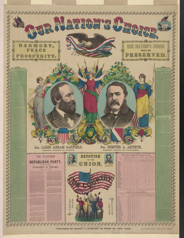 Ein Plakat mit Bildern von Menschen und dem Text "Unsere Wahl: Harmonie, Frieden, Wohlstand und Wohlstand".