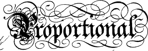 Schwarze und weiße kalligraphische Illustration des Wortes "Korporation" umgeben von ornamentalen Schwüngen und Verzierungen.