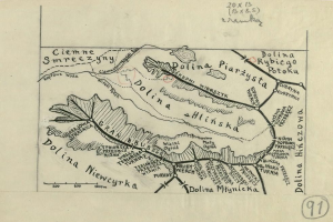 Detailierte Karte von Polen mit geografischen Merkmalen, Textanzeigen und numerierten Punkten von Interesse auf Papier.