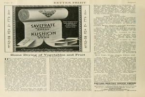 Eine alte Werbung mit einer Rolle Papier und Textbeschreibung eines Produkts.